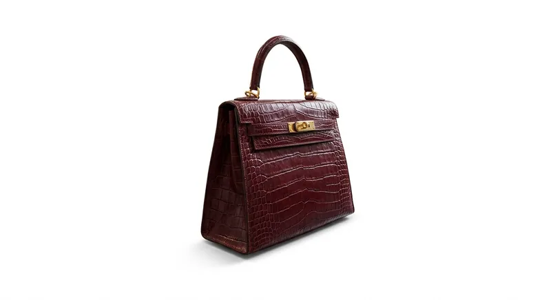 Leather handbag after clipping path